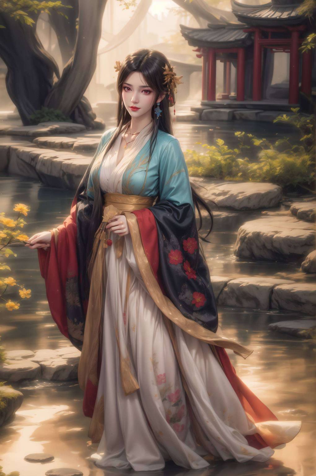 AI图片AIGC，二次元元尊裸足壁纸，安卓平台最美风格呈现。