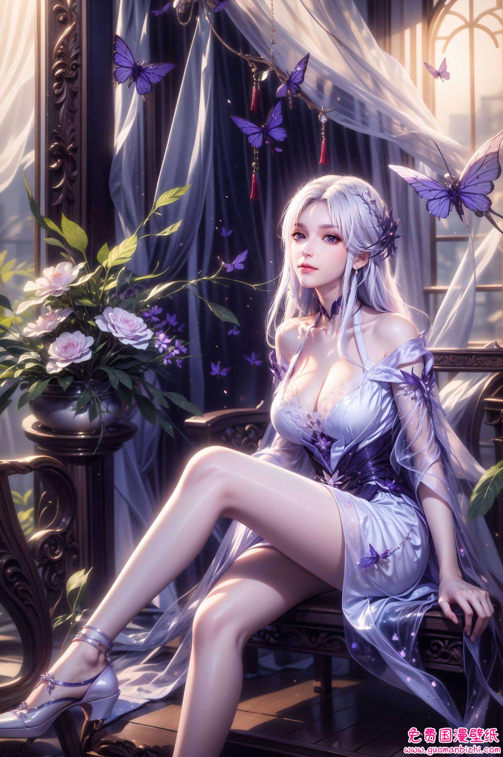 神印王座：AIGC动漫人物壁纸，圣采儿粉色护眼手机壁纸