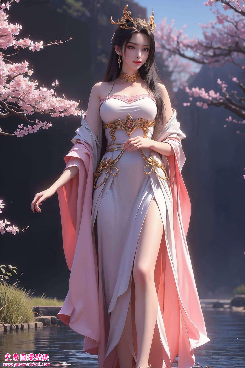 天狐仙子动漫壁纸图片——AI素材精细角色，苹果桌面背景精选集