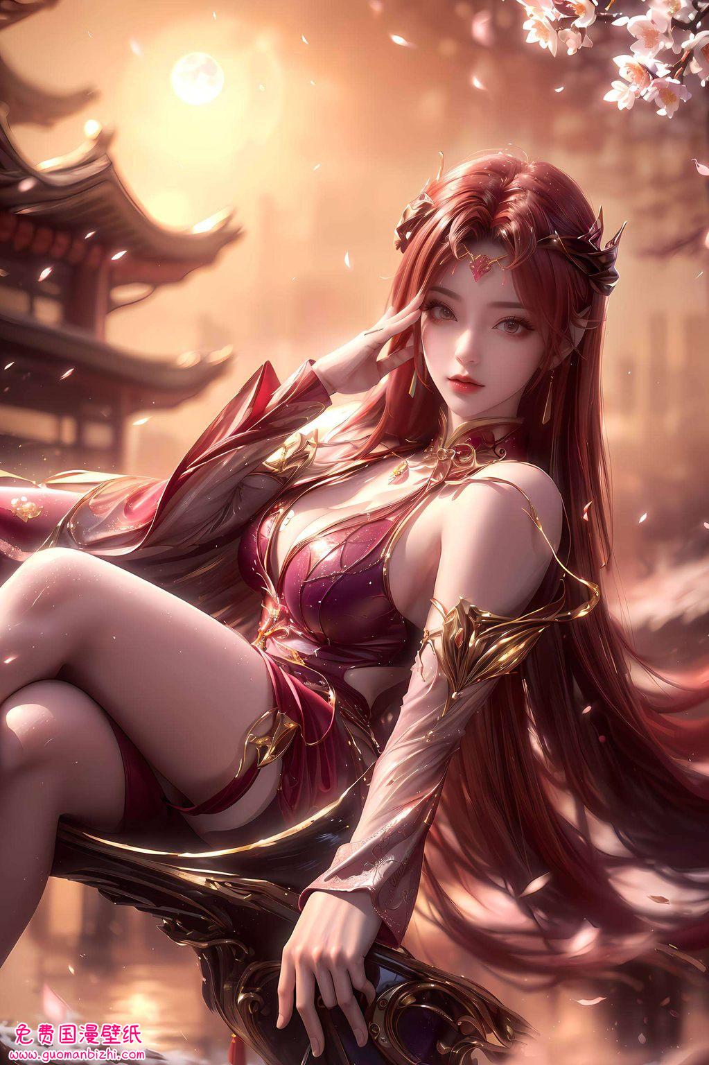 K高清电脑粉色妖夜公主动漫壁纸，免费下载享受视觉盛宴