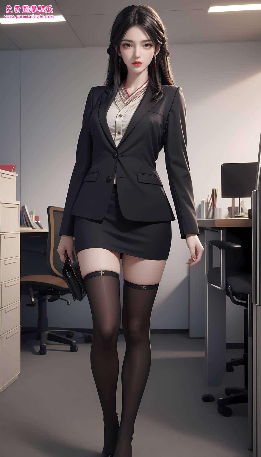 AI范例：护眼简洁壁纸，火灵儿背影之iPad精选集