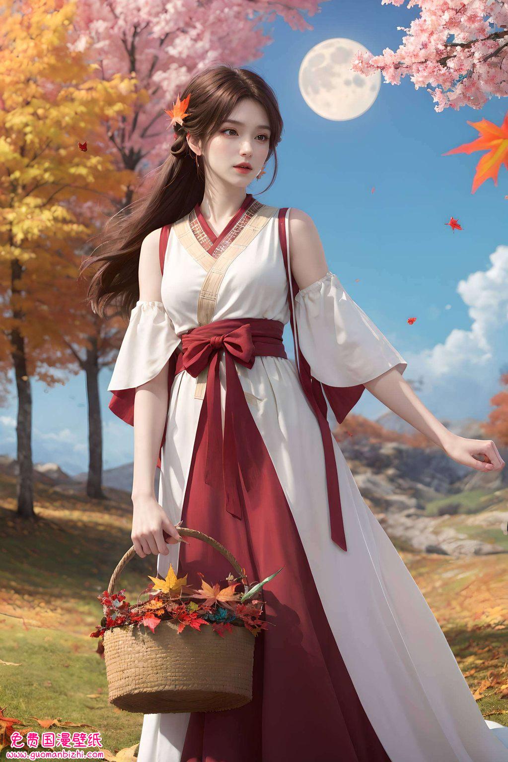 AI动漫人物精细角色，古风漫画壁纸，荒跟火灵儿专属iPhone风采