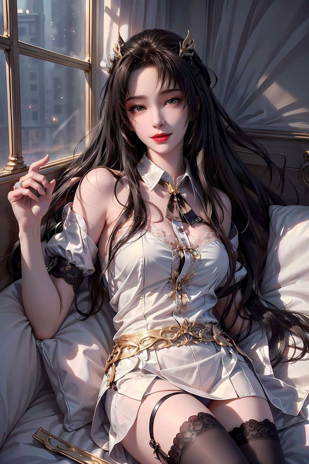 天狐仙子横屏图片高清壁纸——AI绘画参考素材，完美像素iPad背景图片集