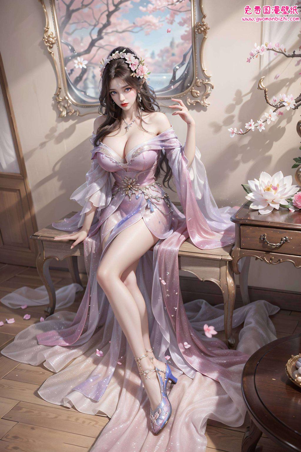 月婵换装高清壁纸：AI绘画参考作品，护眼安卓可爱壁纸集