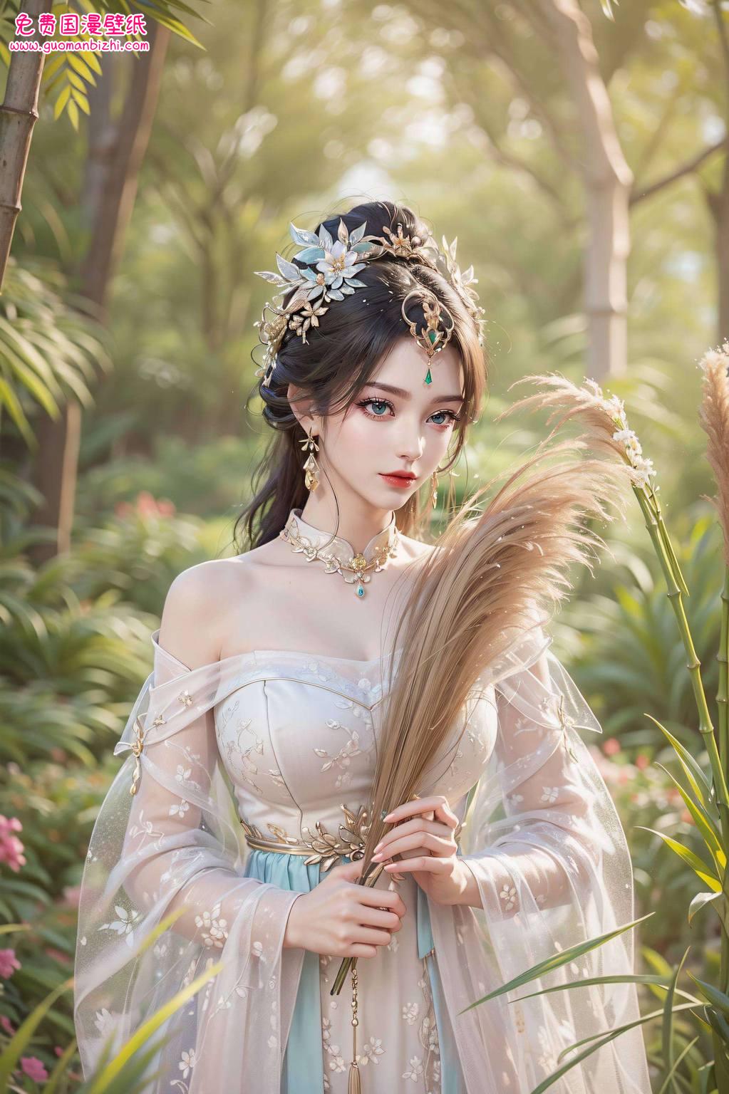 AI绘画×二次元壁纸：火灵儿柳神月婵，苹果桌面专属动态光影