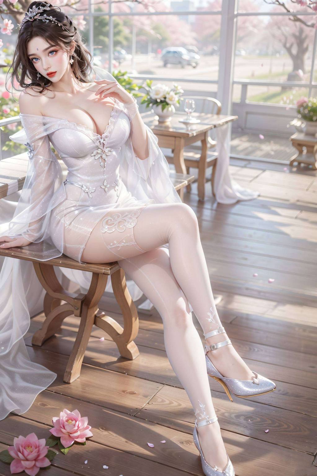 AI壁纸精细角色，月婵抖音高清PCins风呈现