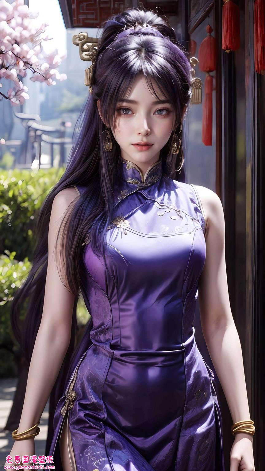 姬紫月4k超清：AI角色AIGC二次元壁纸，Win10艺术壁纸集锦