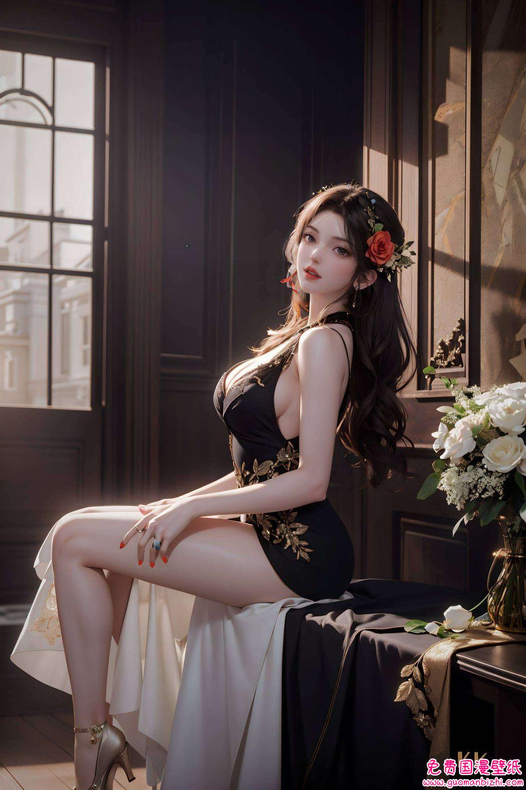 AI范例：护眼简洁壁纸，火灵儿背影之iPad精选集