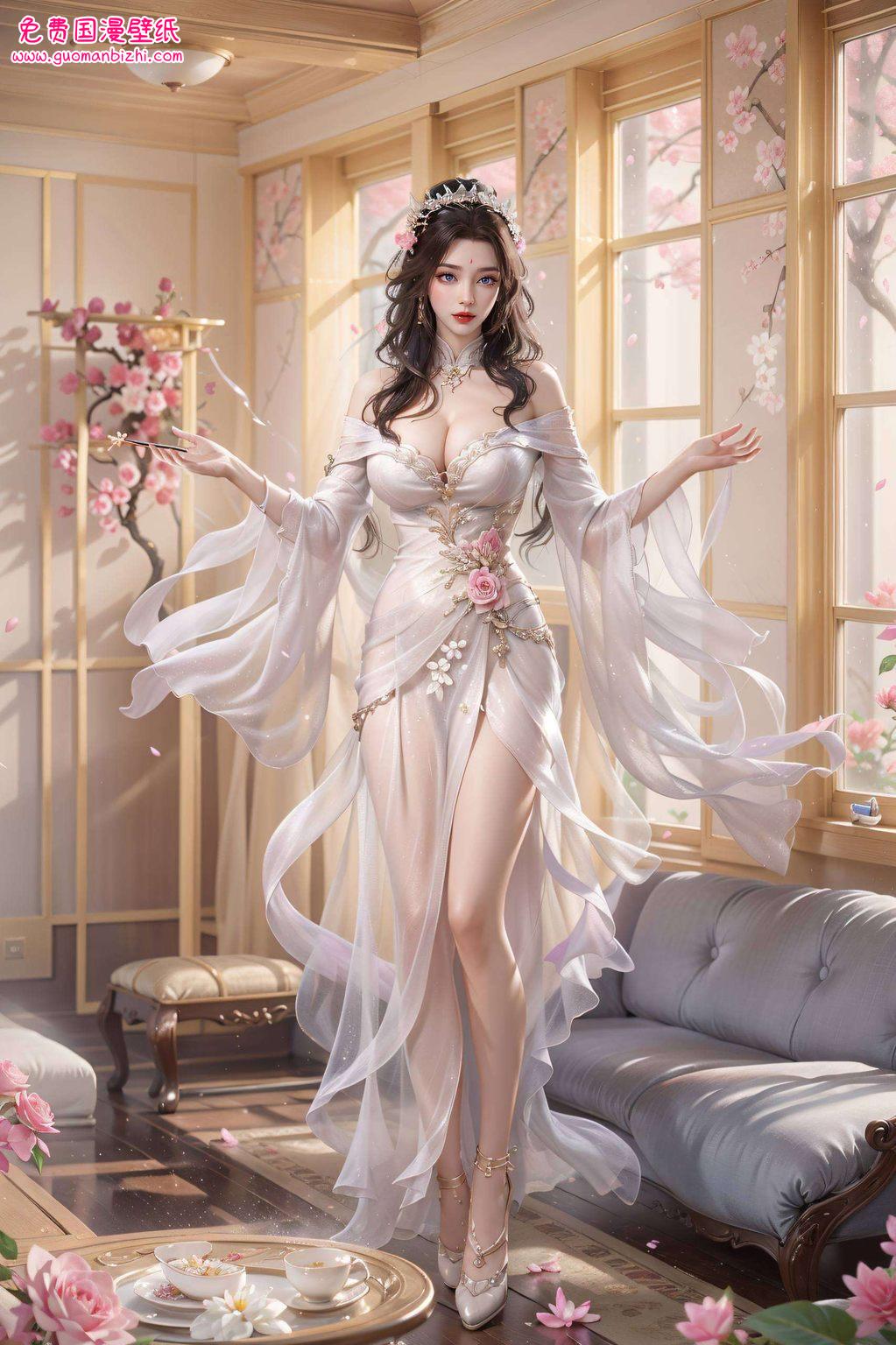 月婵高清壁纸全身真人：AI参考AIGC，免费壁纸包，iPhone专用高清体验