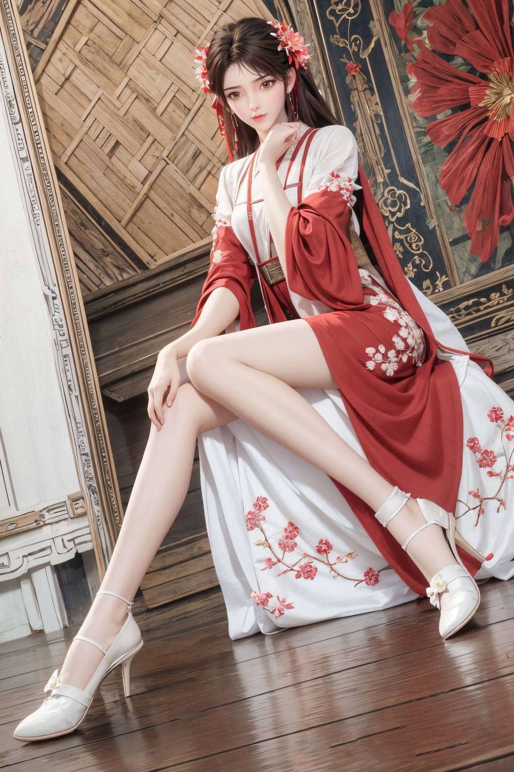 AI创造免费壁纸分享——火灵儿正脸图片iPhone桌面主题