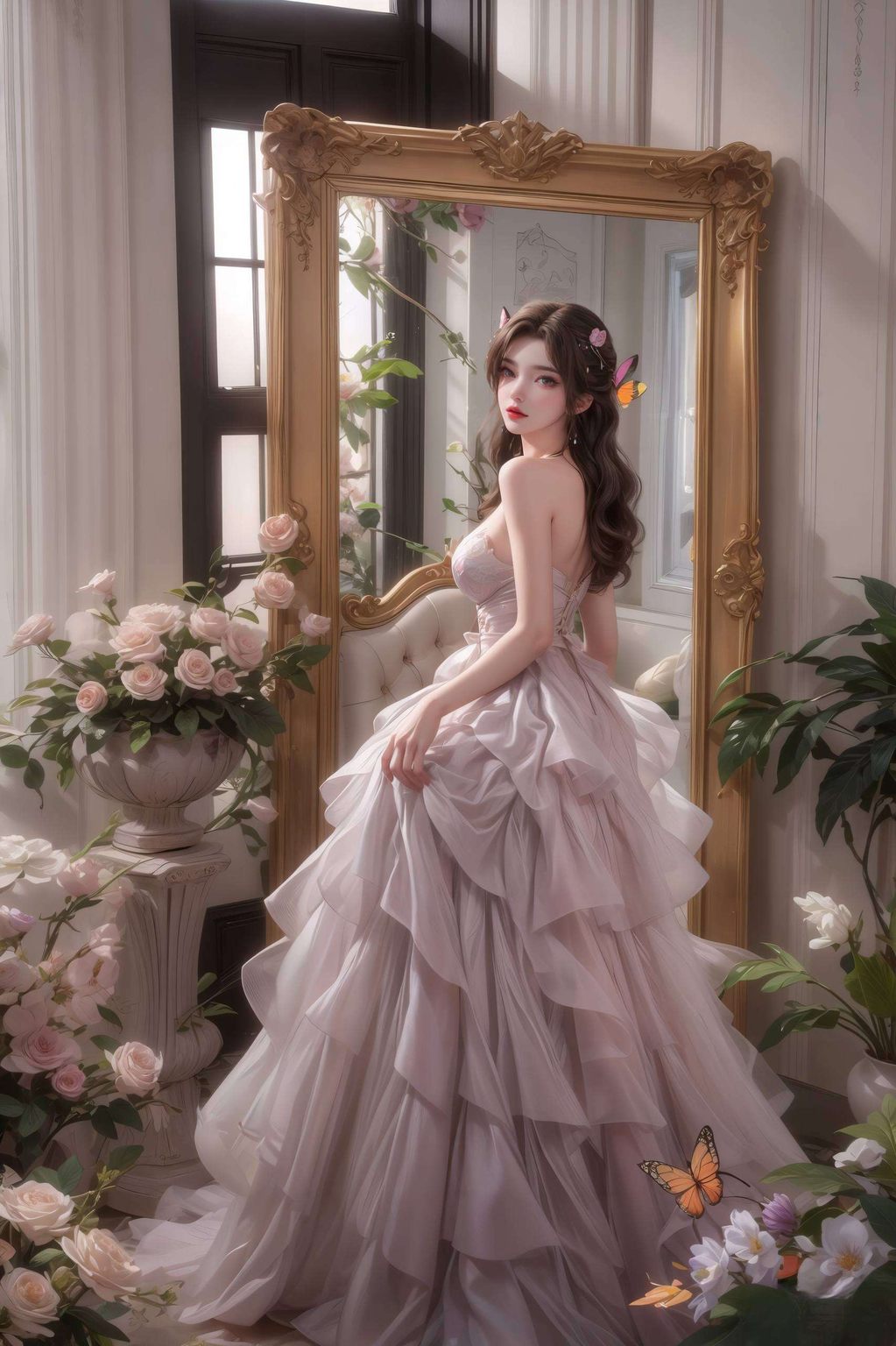 清漪裸妆风格，AI图片壁纸，免费艺术壁纸分享，iPhone专用高清壁纸集