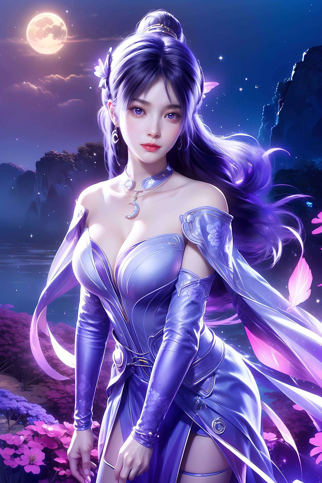 姬紫月动漫高清壁纸下载：AI素材极简壁纸，PC桌面装饰图精选集