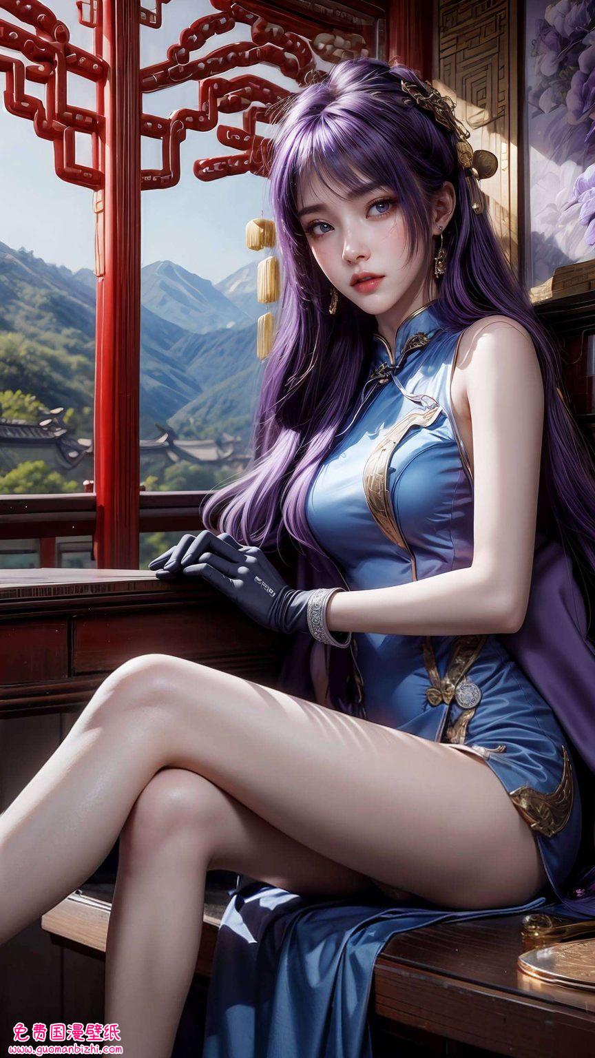 姬紫月AI绘画壁纸集，免费无水印下载，苹果桌面专用图片