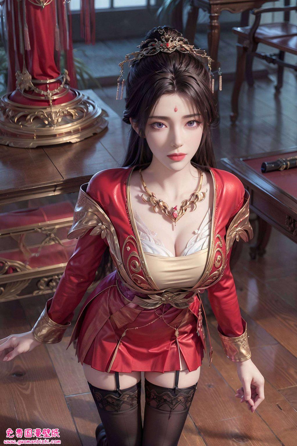 AI动漫人物护眼壁纸，手机宽屏壁纸完美呈现月婵之美