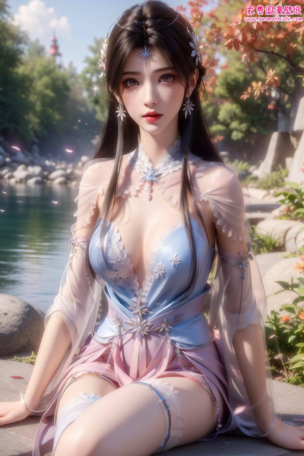 夏倾月电脑4k超清壁纸——AI绘画AIGC精细角色iPhone桌面主题精选集