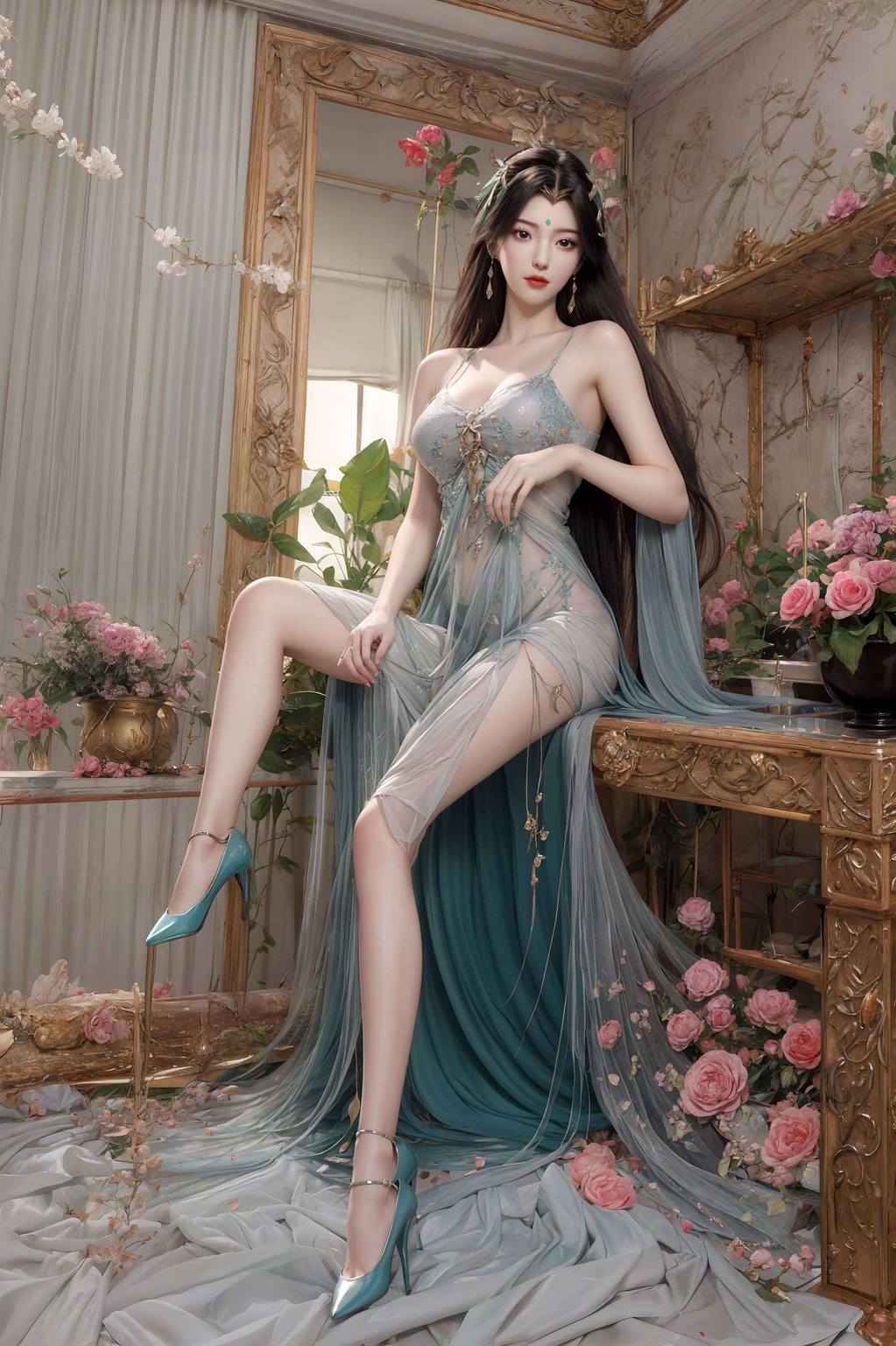 AI绘画×二次元壁纸：火灵儿柳神月婵，苹果桌面专属动态光影