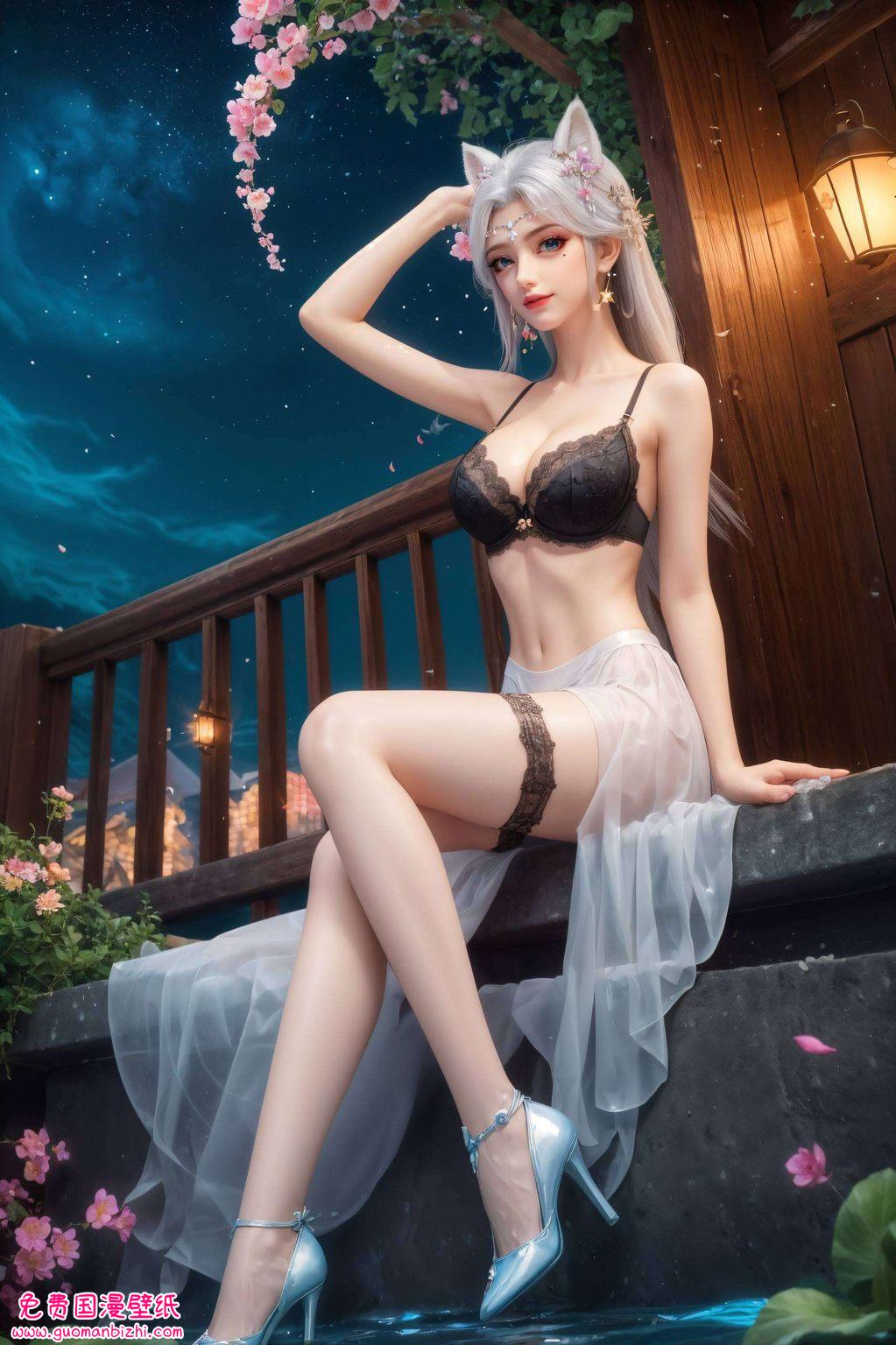 Ai绘画生成作品：精细角色宁雨蝶礼服，Win10壁纸墙纸之美