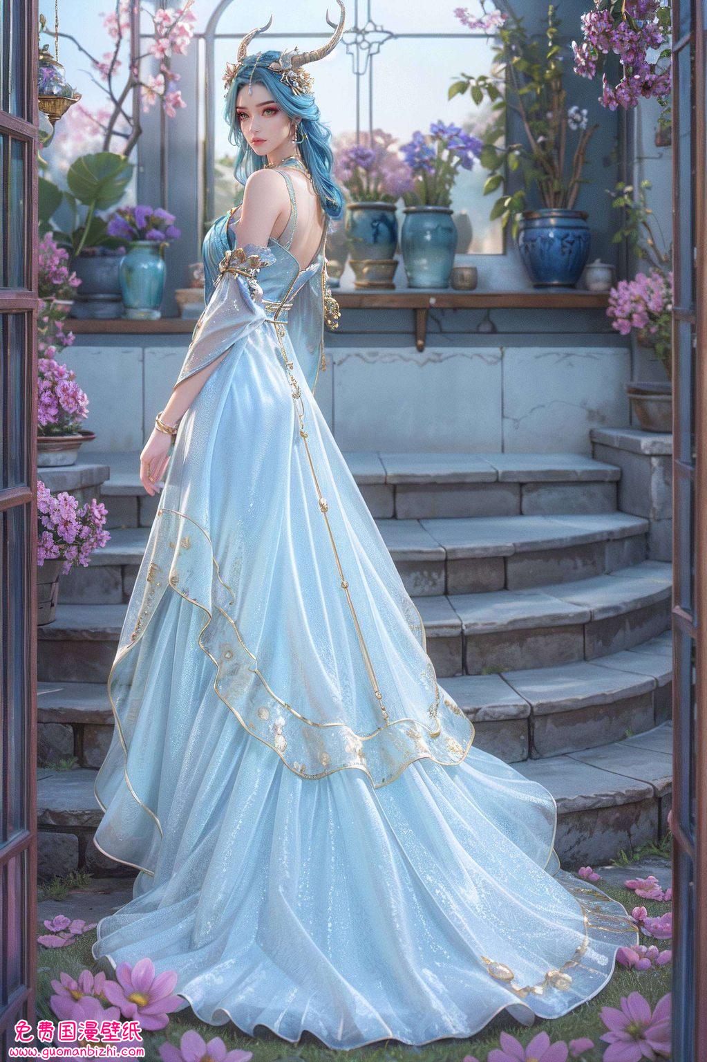 AI素材免费壁纸包：苹果古风漫画壁纸精选集，斗破苍穹龙女魅力展现