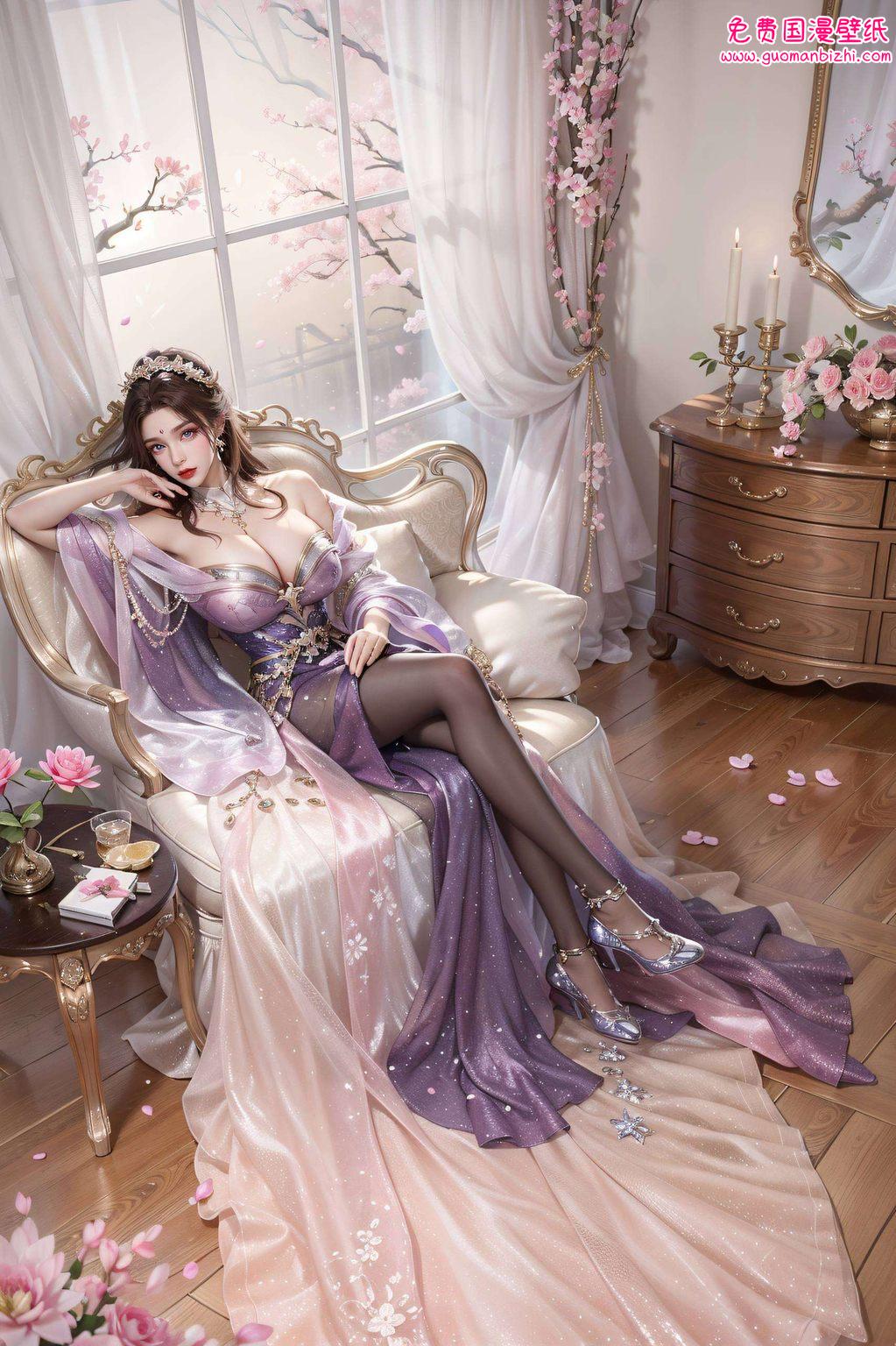 月婵壁纸图片可爱卡通，AI生成游戏壁纸苹果桌面精选集。