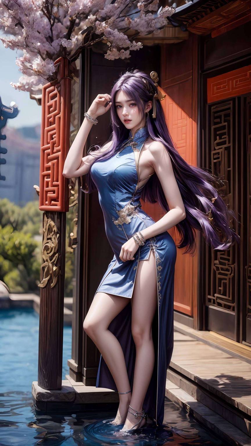 AI创造壁纸集：姬紫月仙逆之美，护眼Win10壁纸精选