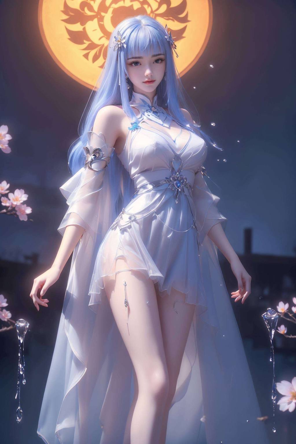 AI角色AIGC壁纸：护眼手机桌面装饰图，妖夜与宁雨蝶谁更胜一筹？