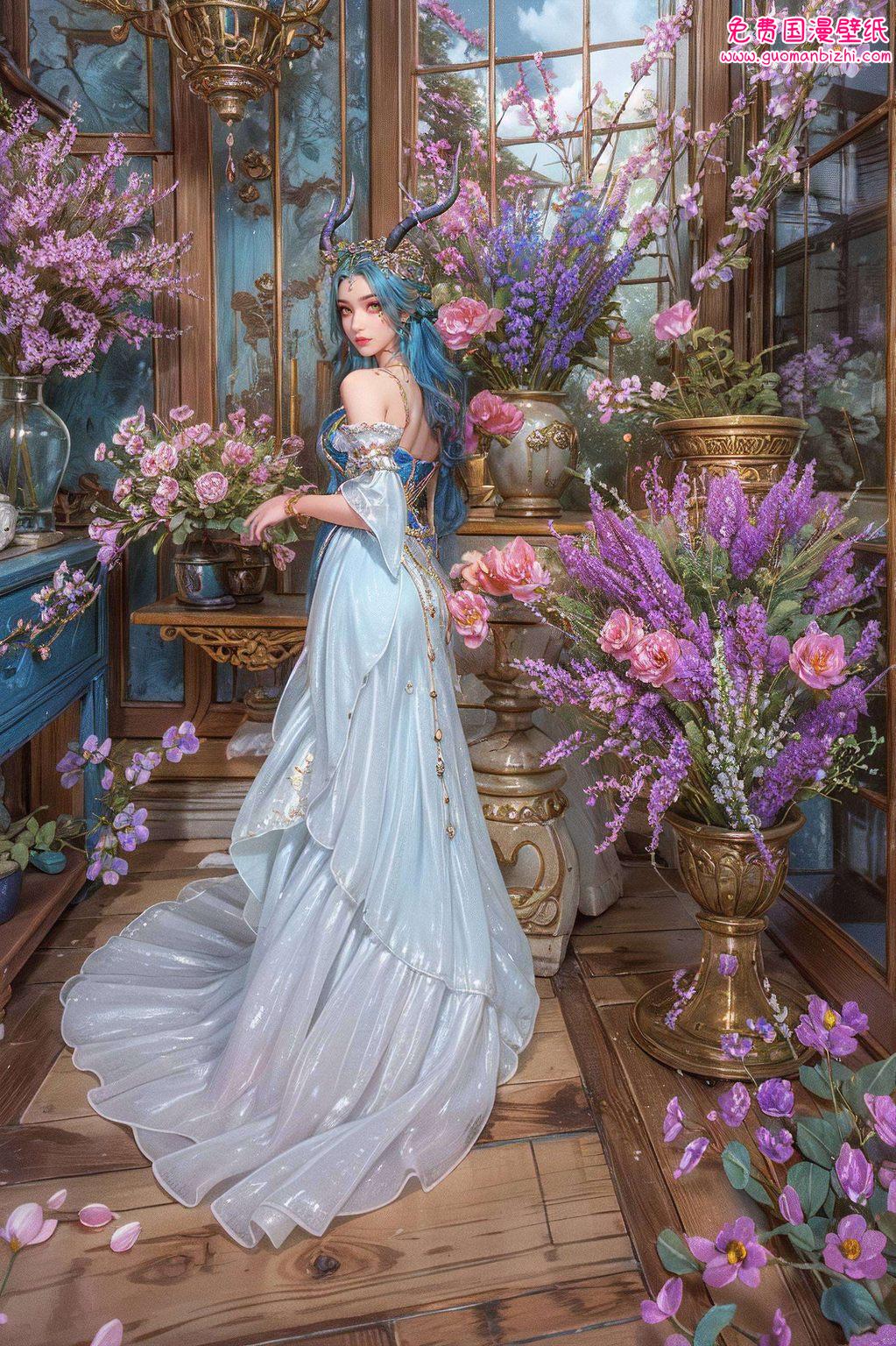 AI素材免费壁纸包：苹果古风漫画壁纸精选集，斗破苍穹龙女魅力展现