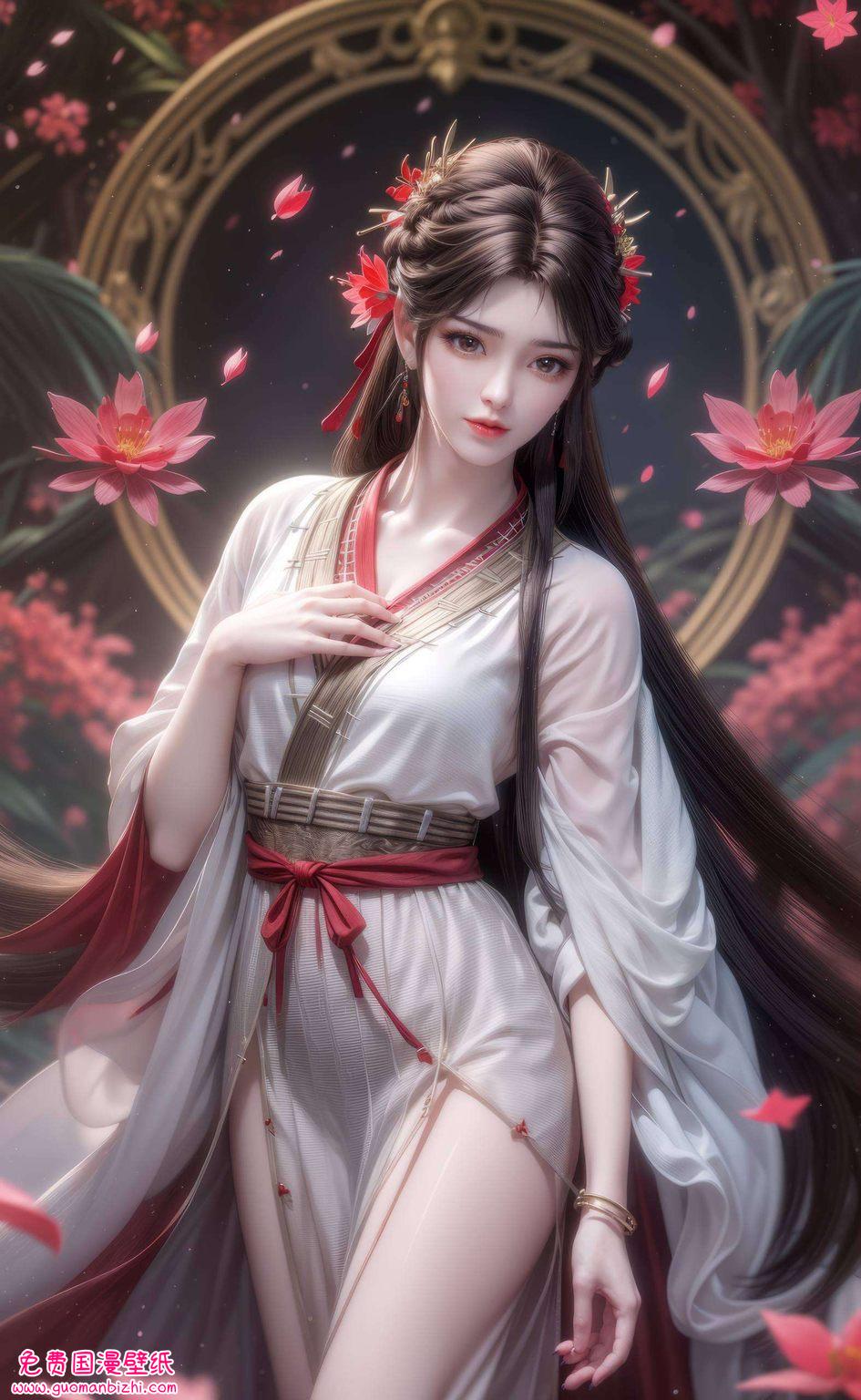 动漫美女火灵儿：AI生成壁纸，精细角色，高清iPad背景图片精选