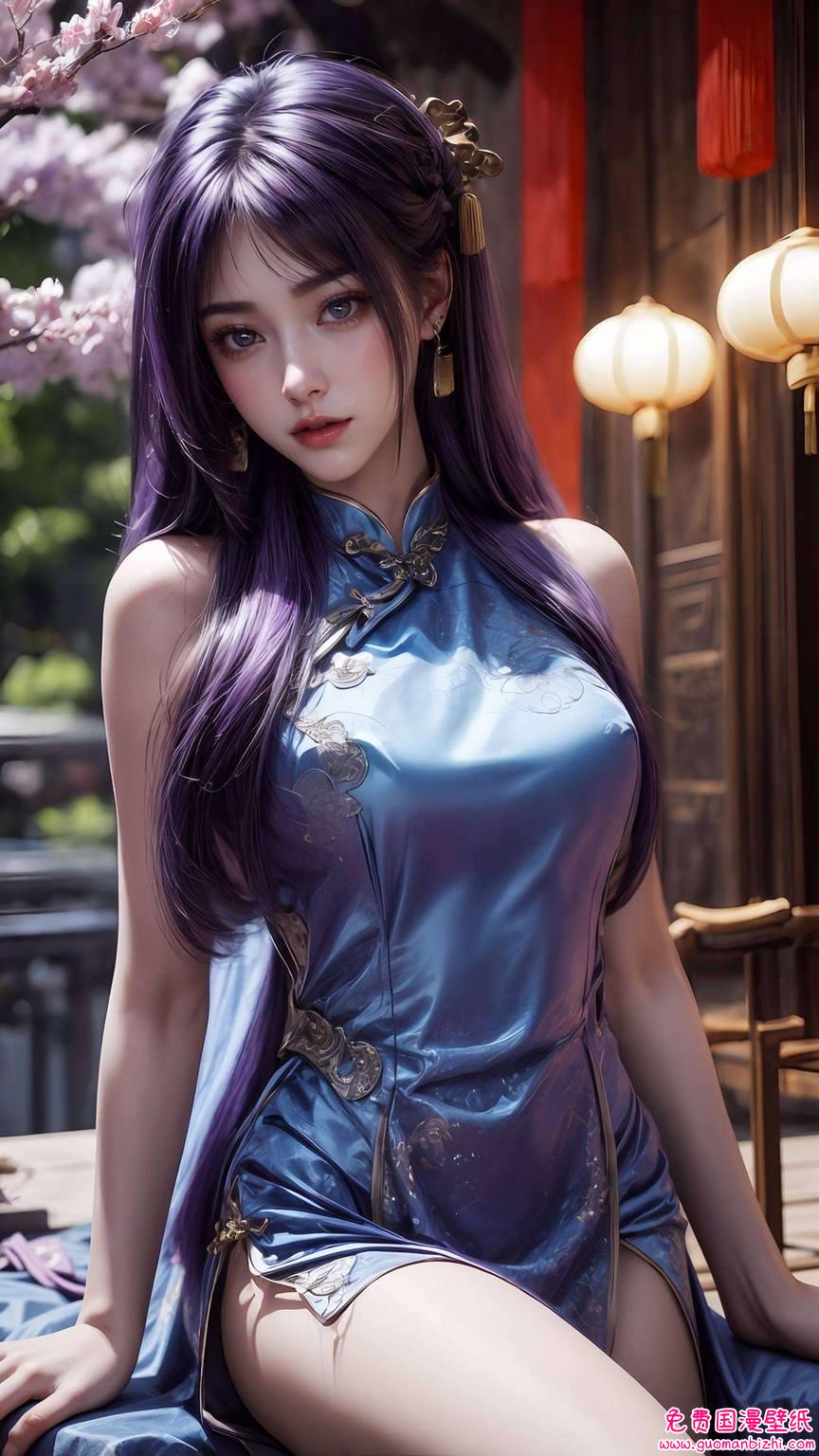 姬紫月少女壁纸：AI素材二次元壁纸，苹果Ins风精选集