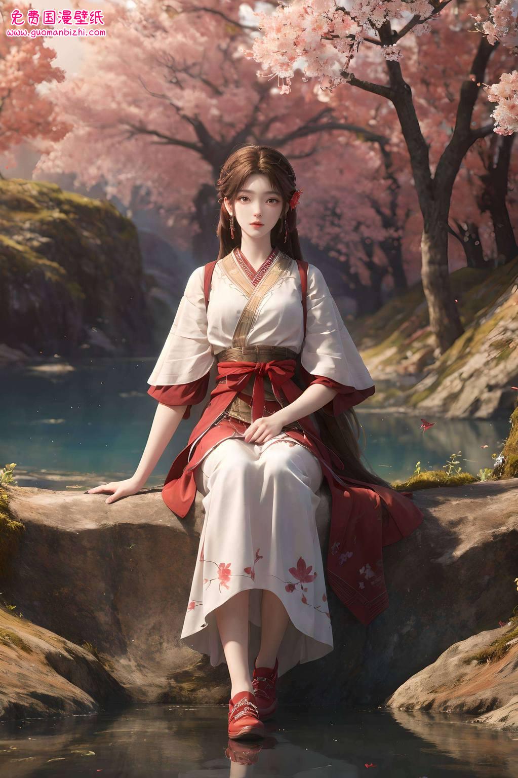 国漫女神火灵儿伤感二次元壁纸，电脑粉色浪漫绽放