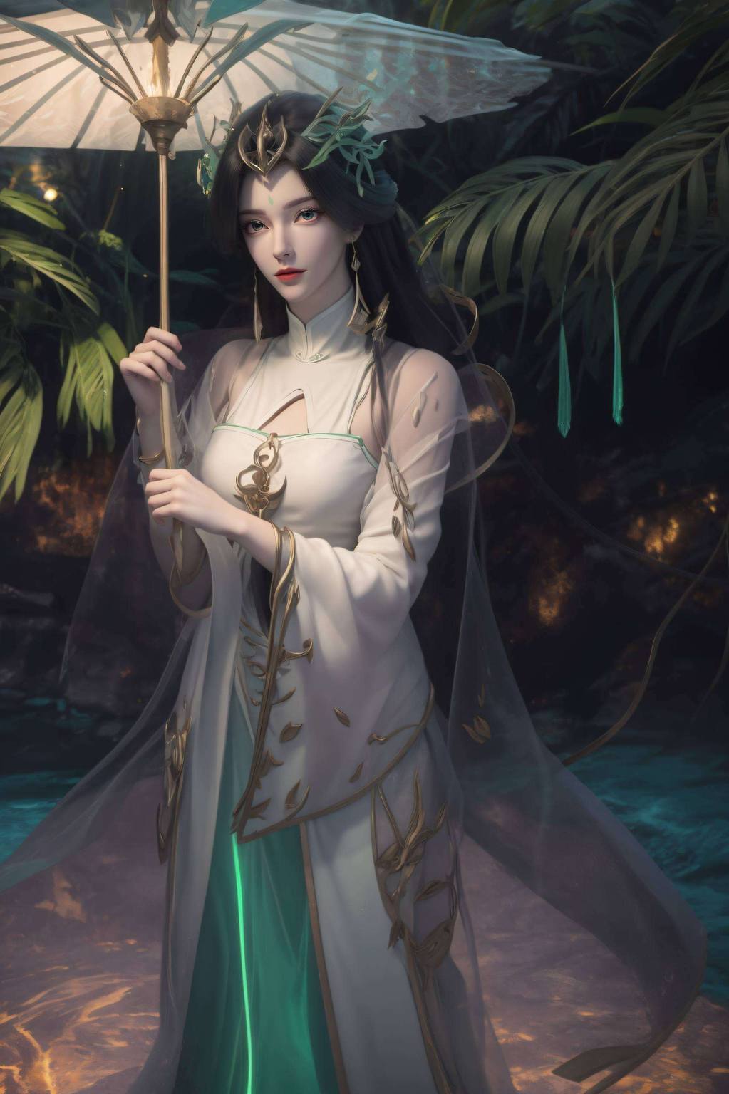 AI绘画×二次元壁纸：火灵儿柳神月婵，苹果桌面专属动态光影