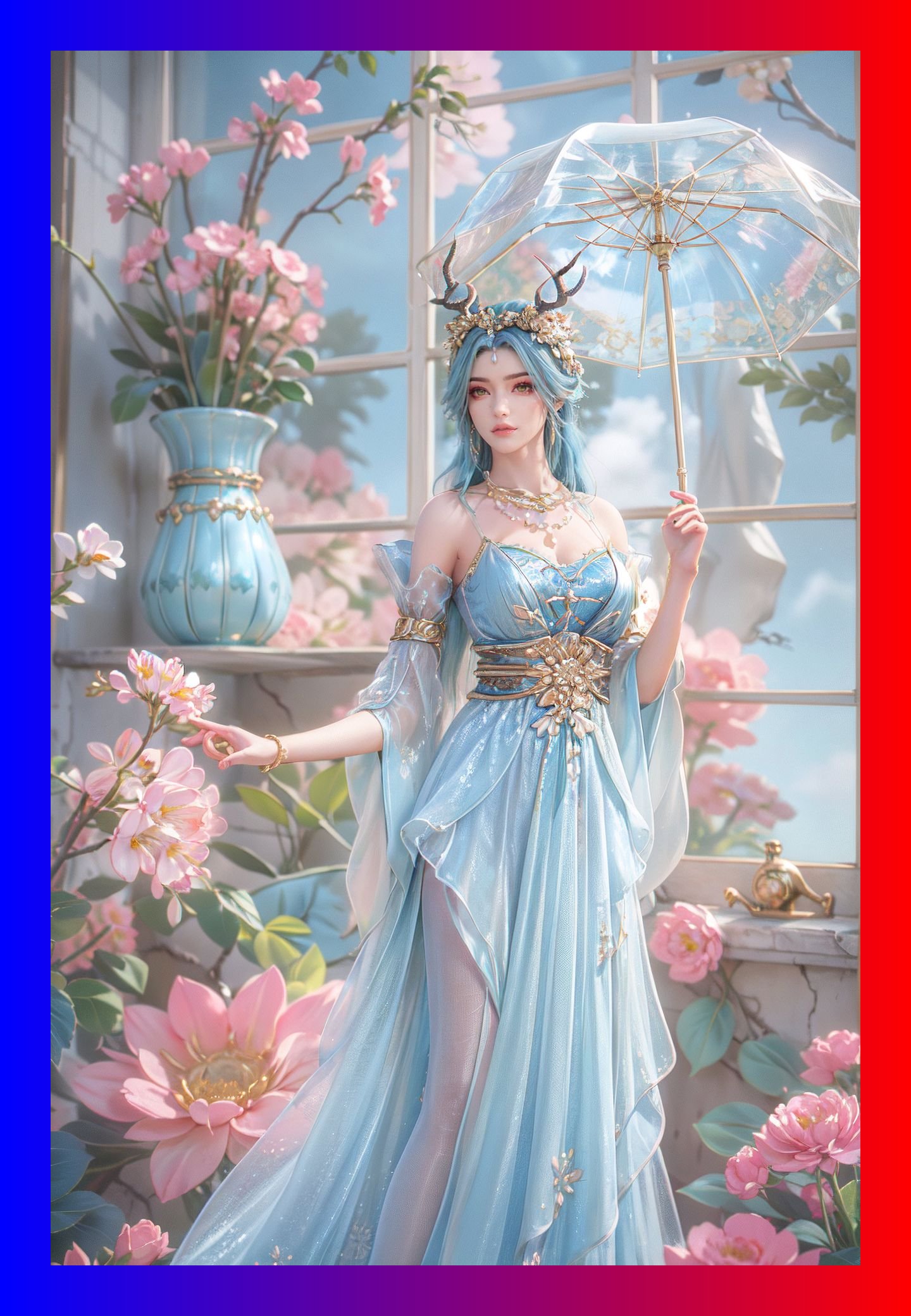 精致ai美女完美世界龙女4k图包壁纸