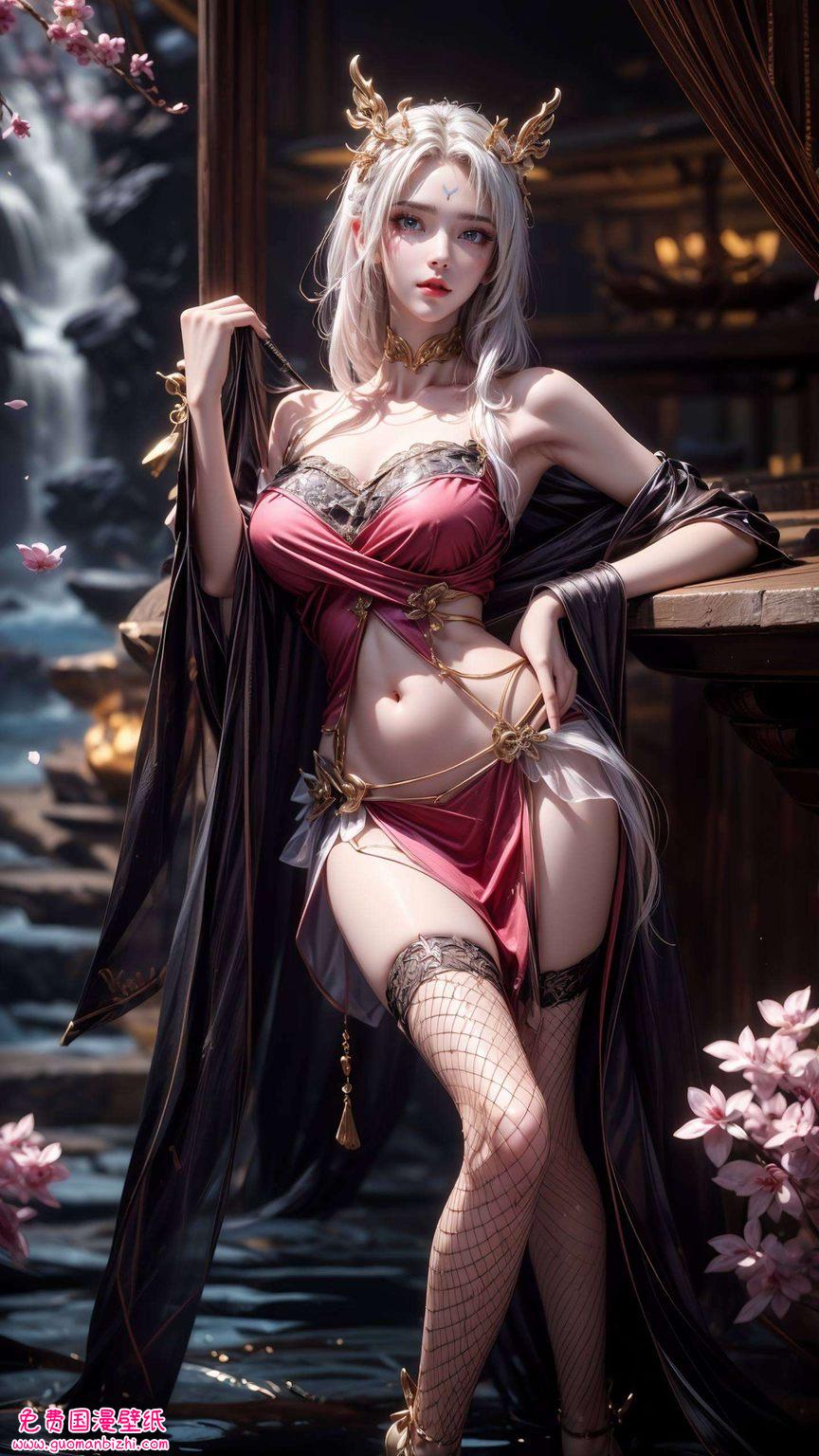 天狐仙子横屏图片壁纸高清：AI范例壁纸，护眼手机宽屏壁纸集锦