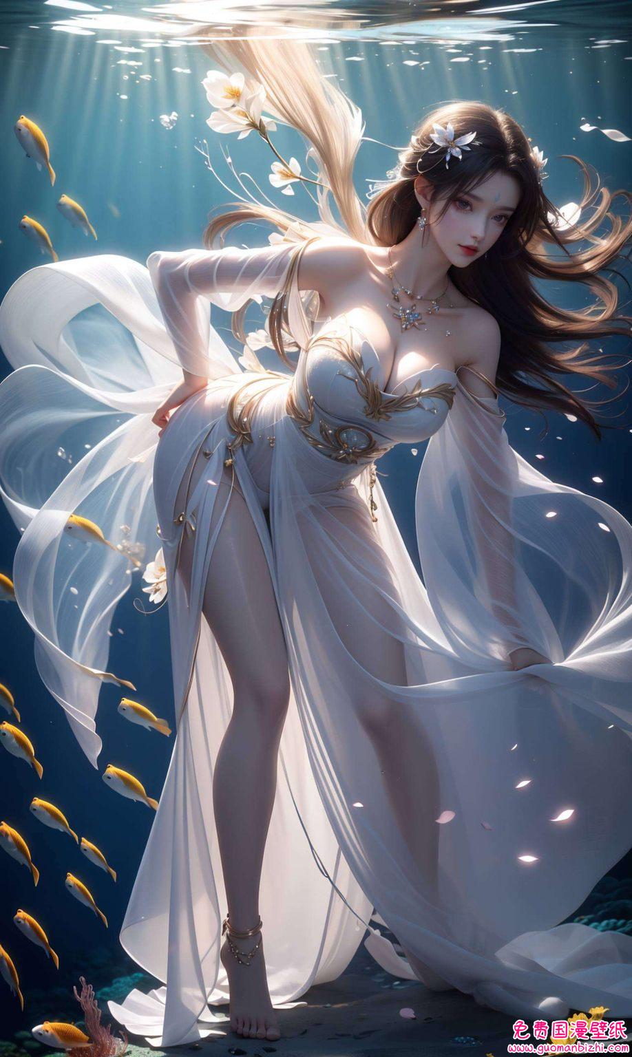 清漪裸妆AI壁纸，护眼电脑宽屏壁纸，尽显视觉魅力。