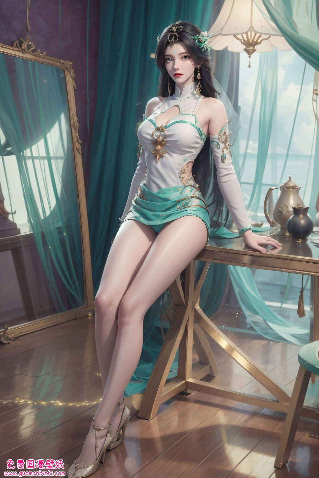 柳神妖娆：AI图片模型精细描绘，角色栩栩如生，安卓桌面高清竖屏壁纸。