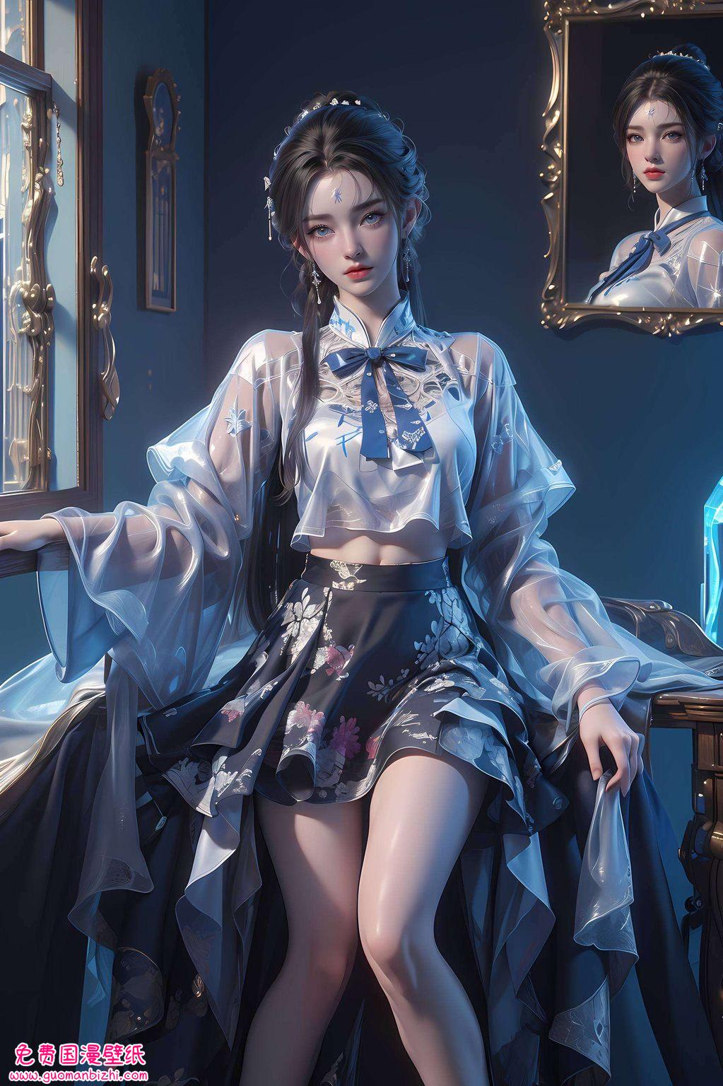 清漪桌面壁纸——AI角色完美像素，平板简洁风壁纸集