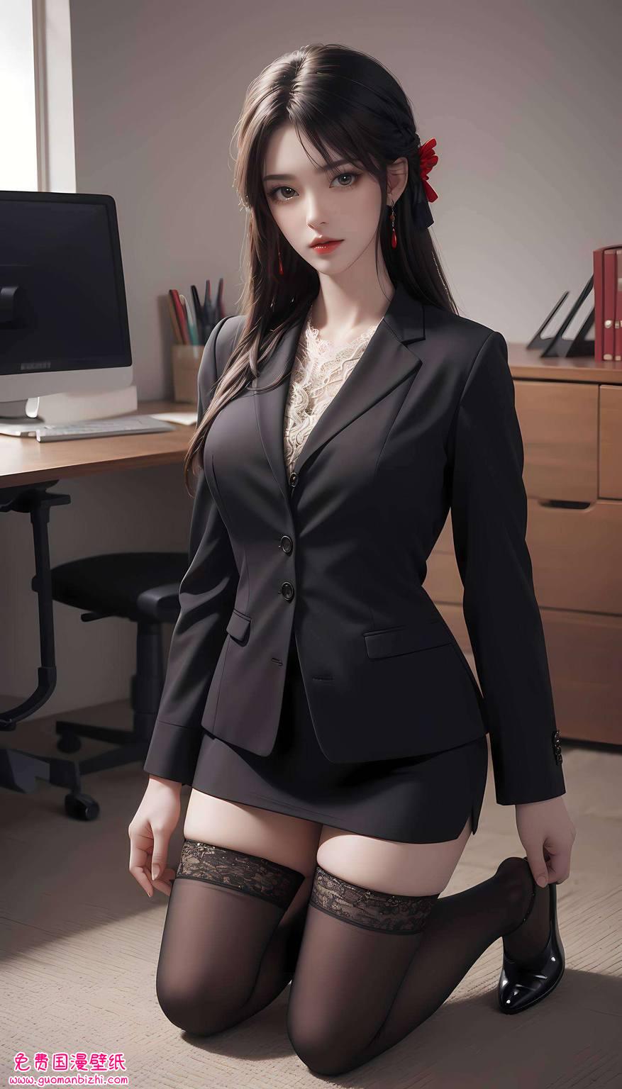 黑化火灵儿图片高清壁纸：AI素材壁纸，护眼苹果简洁风壁纸集