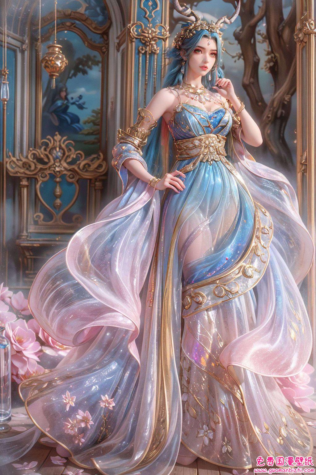 穿越斗破我成了祖龙女：AI绘画参考作品，动漫壁纸，iPhone桌面主题