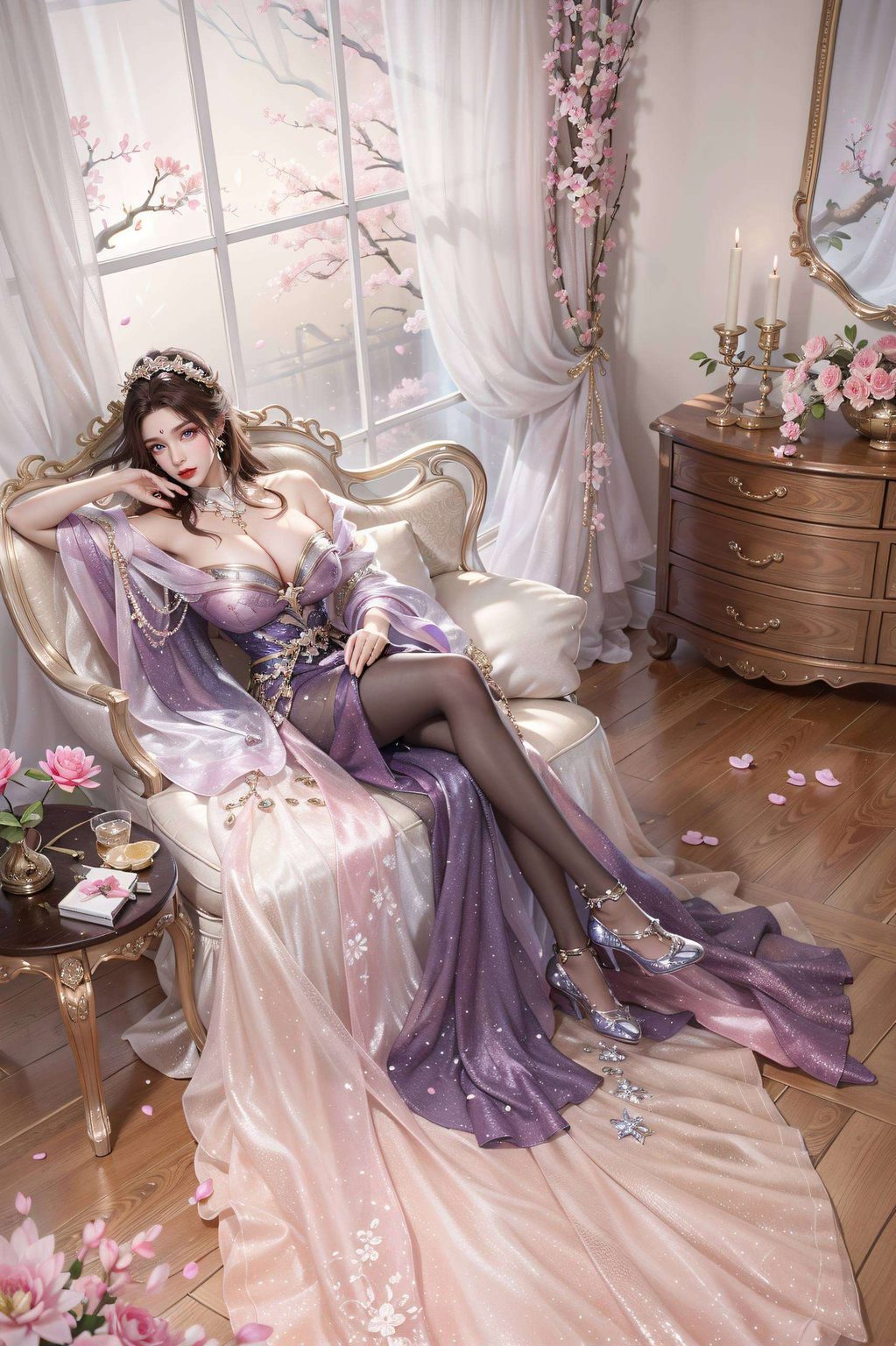 月婵之美：AI图片壁纸，古香古色，Win10护眼壁纸精选