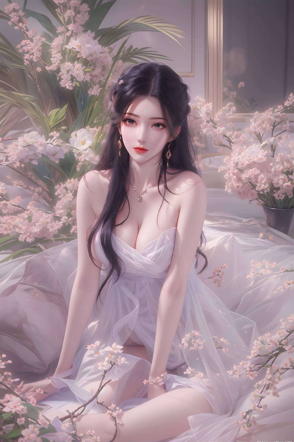 AI绘画×二次元壁纸：火灵儿柳神月婵，苹果桌面专属动态光影