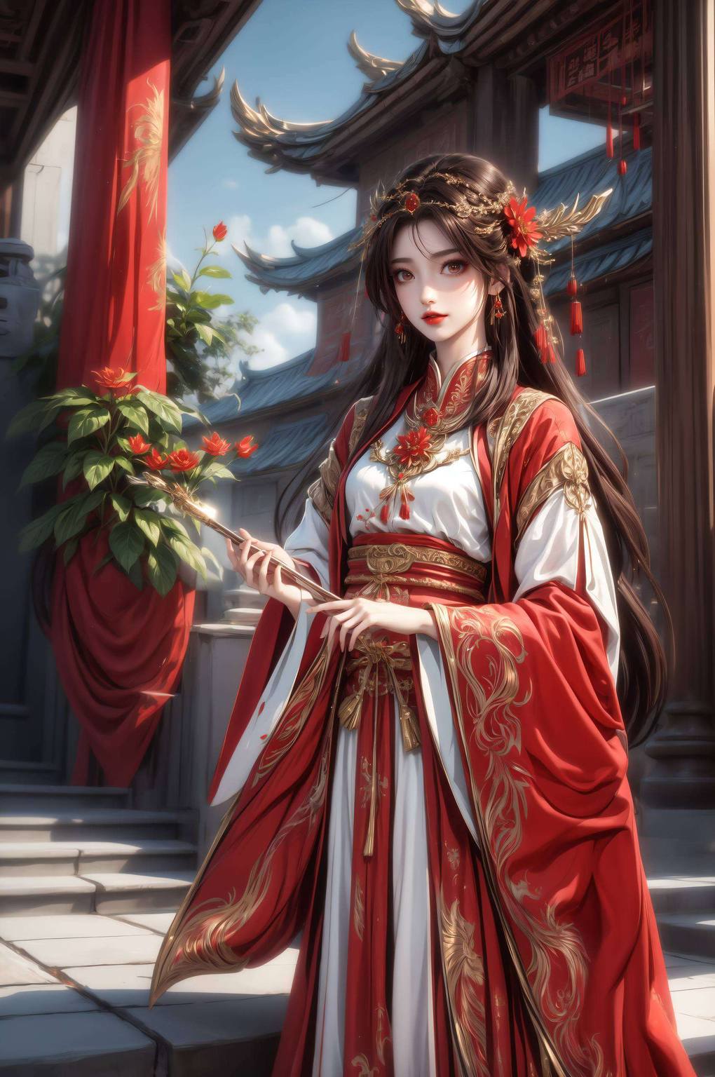 AIGC素材免费壁纸合集——火灵儿高清壁纸背影，win10壁纸桌面图片精选