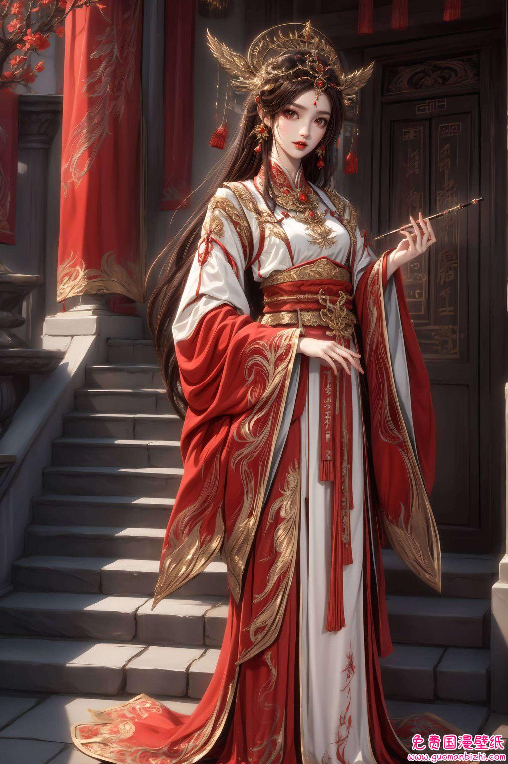 AI素材动漫壁纸：火灵儿火桑树片段，兼容win10壁纸，点亮桌面图片