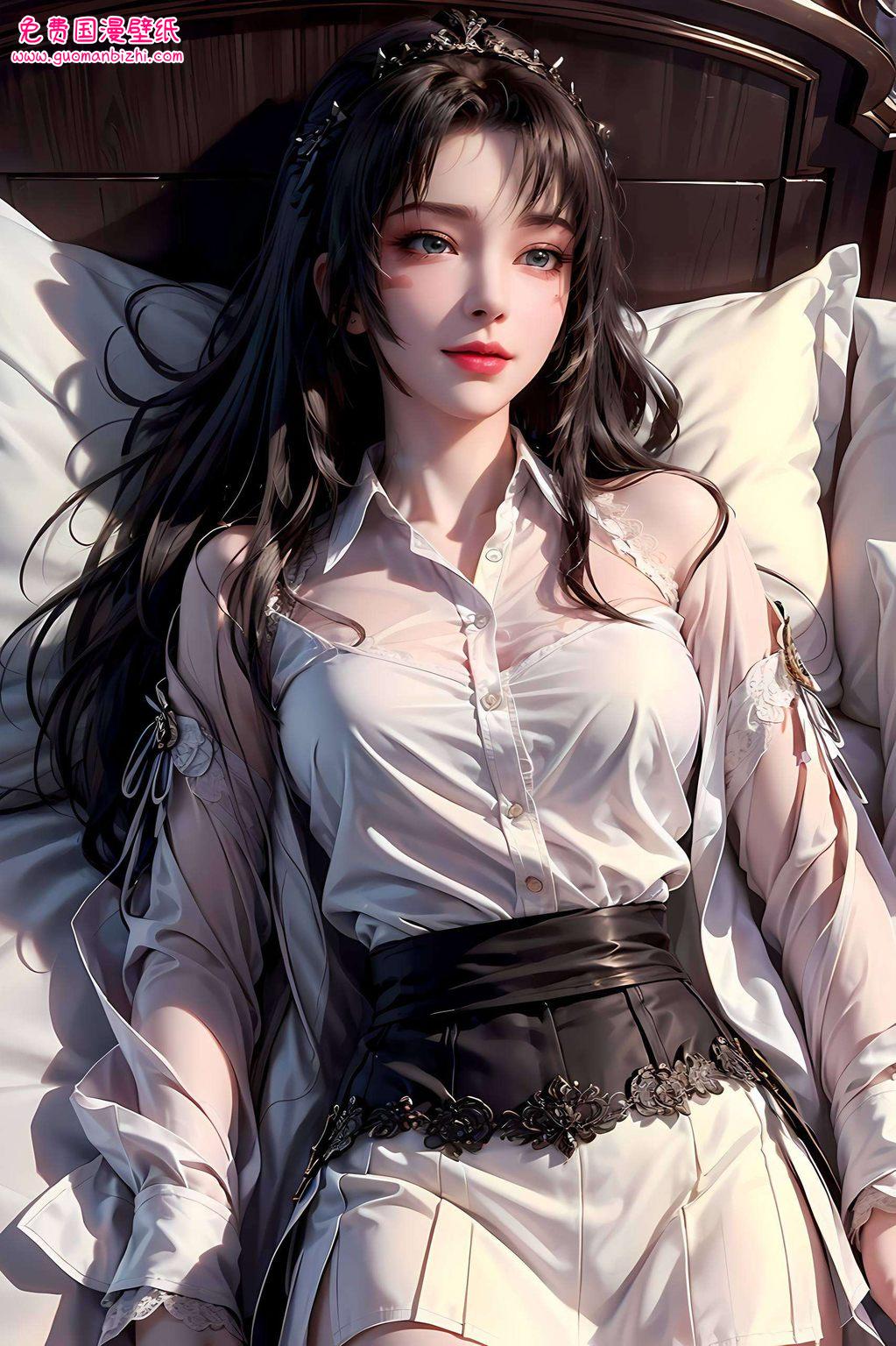 AI绘画生成，精细角色呈现，平板适用的古风漫画壁纸，天狐仙子仙韵十足。