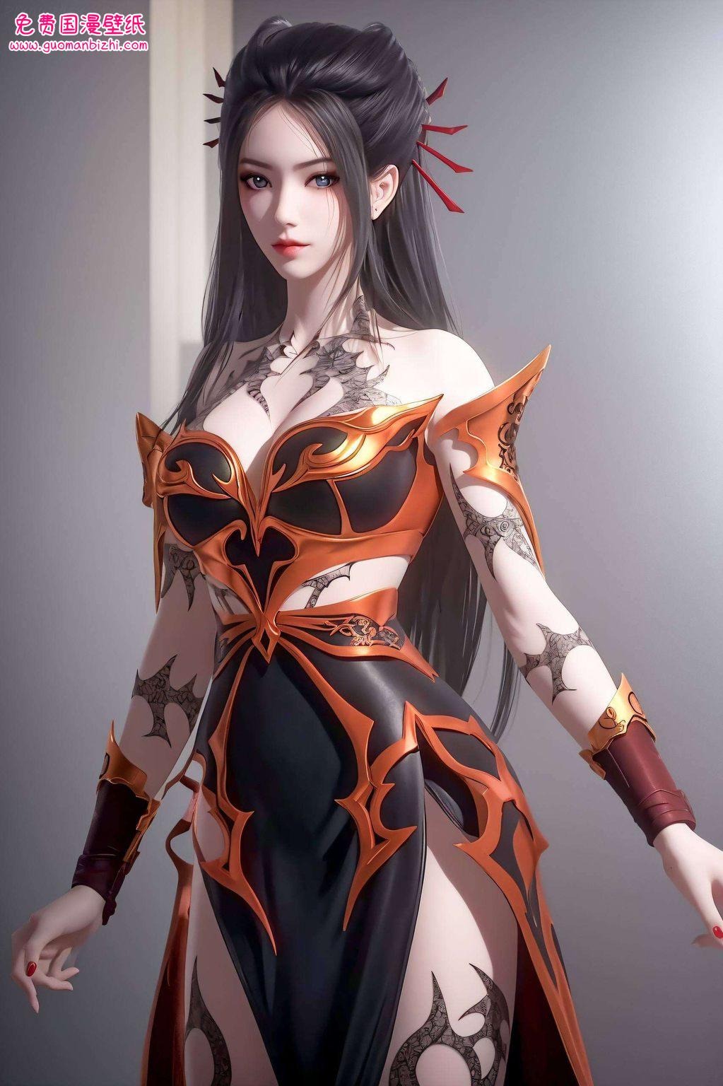 焰灵姬闭眼瞬间，AI参考完美像素，电脑炫彩壁纸集