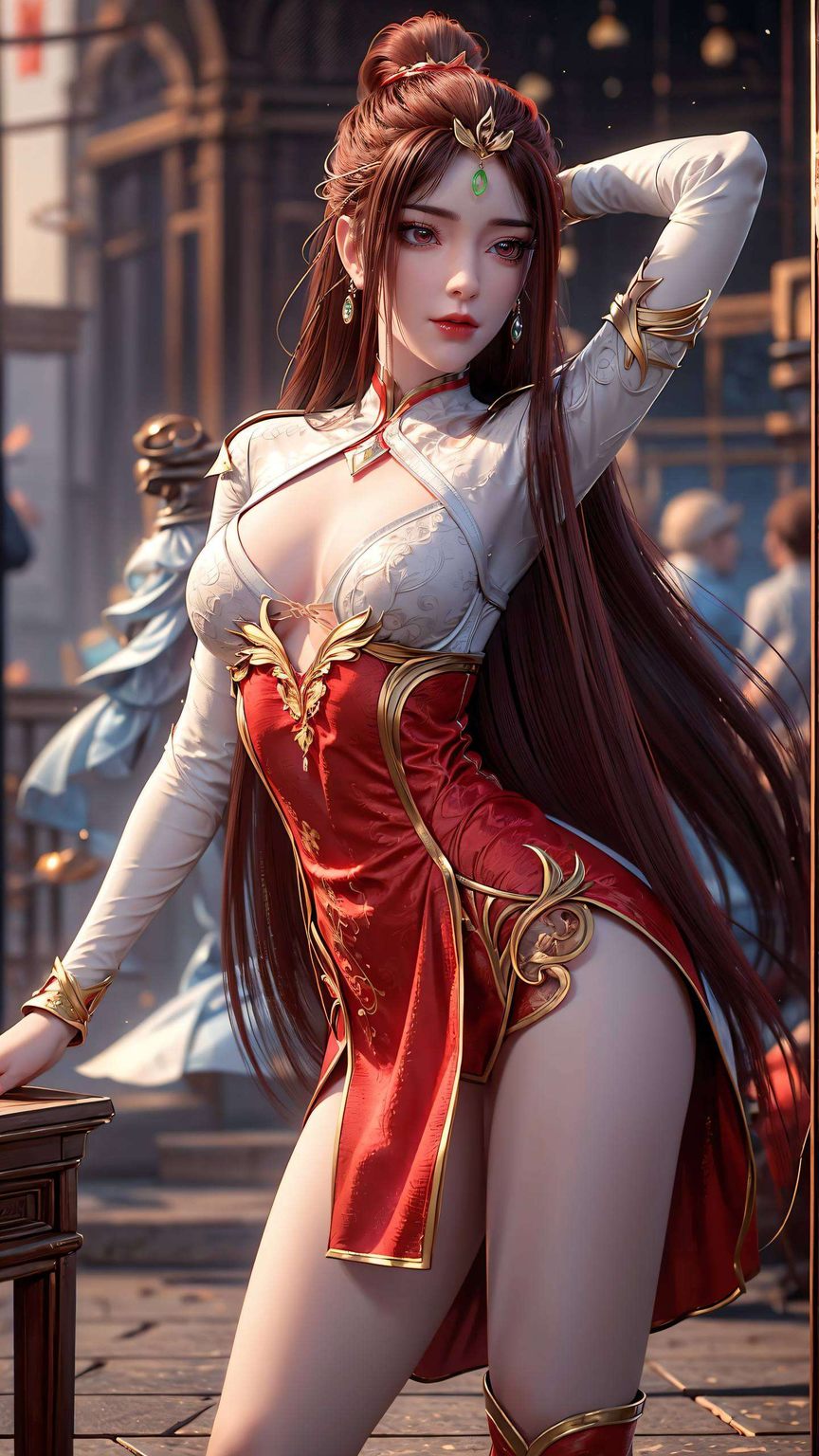 神图壁纸4k红凰：AI生成素材，极简壁纸，iPhone桌面必备