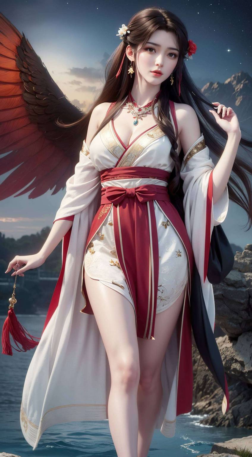 AI壁纸·动漫壁纸·苹果简洁壁纸：石昊火灵儿4k高清封装