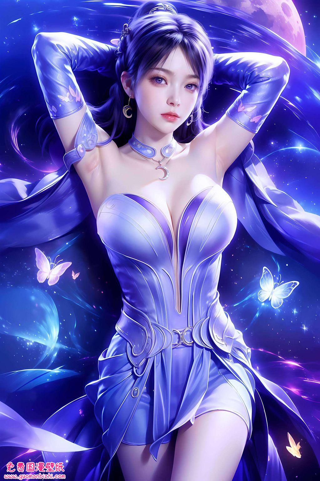 姬紫月面纱：AI创造AIGC护眼壁纸，平板桌面装饰艺术