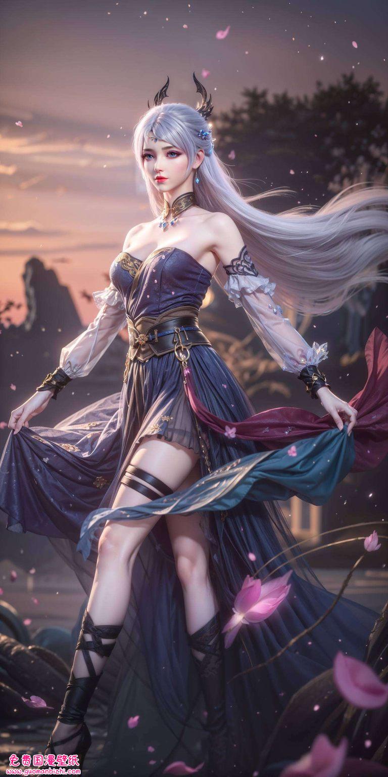 AI素材免费壁纸下载：大主宰洛璃ipad动画壁纸8k