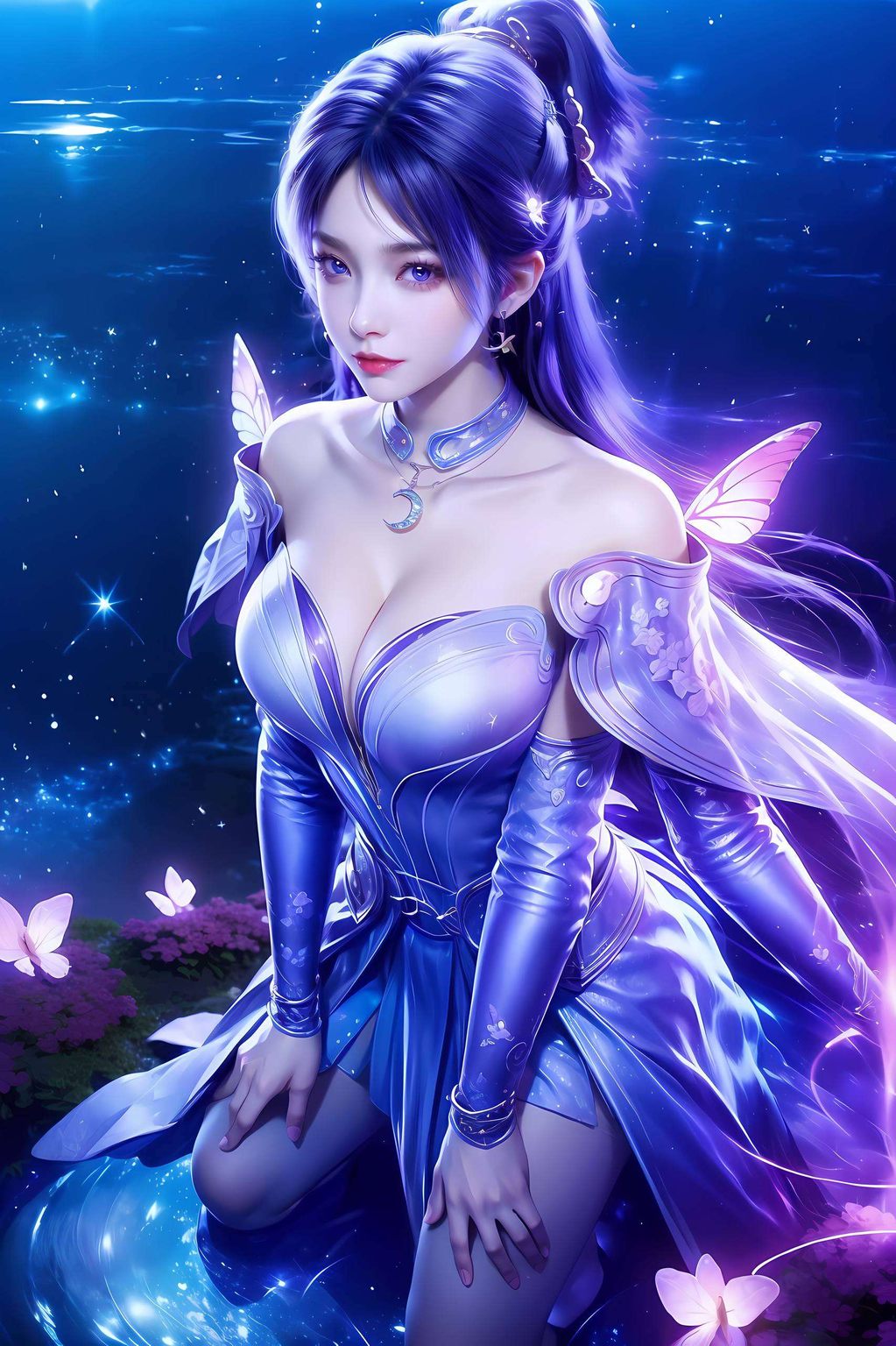 探索古风漫画之美：紫色精细角色姬紫月，设置为电脑壁纸的艺术指南