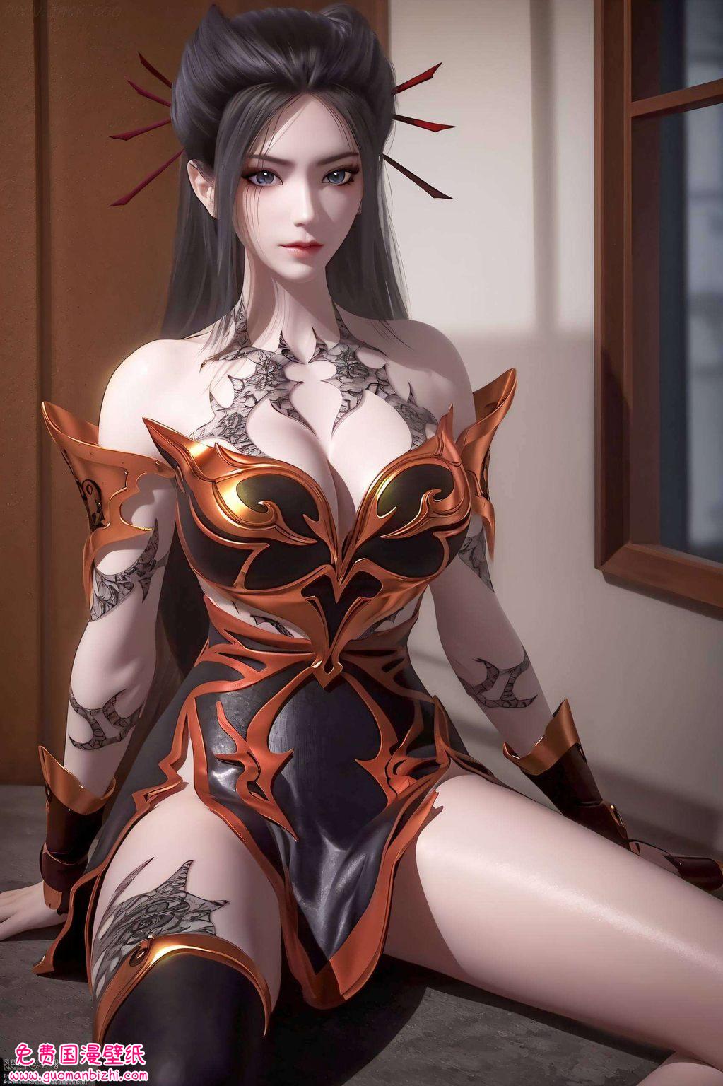 二次元焰灵姬手机壁纸·AI生成高清IPad Ins风全身体验