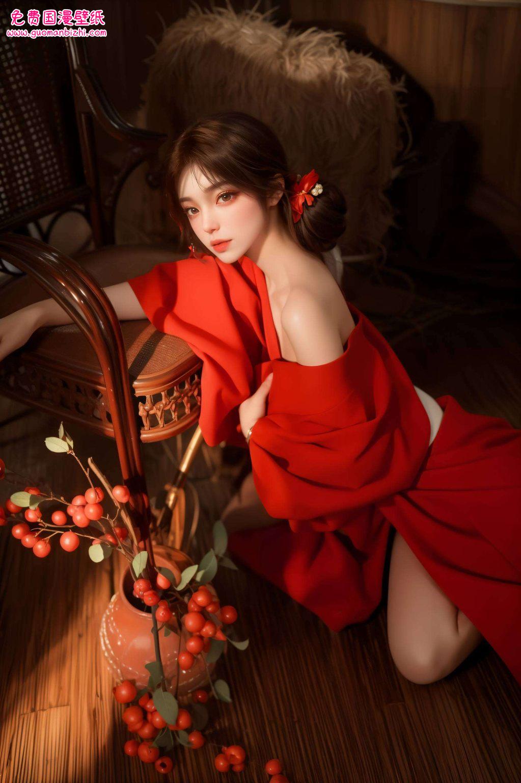 AI绘画AIGC精细角色苹果桌面主题：火灵儿涅槃动态壁纸高清集锦